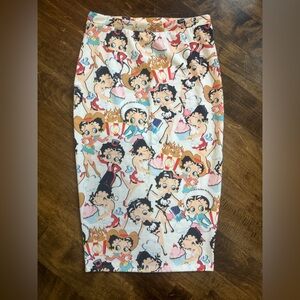 Pencil Skirt- Knit- Betty Boop Print- Small